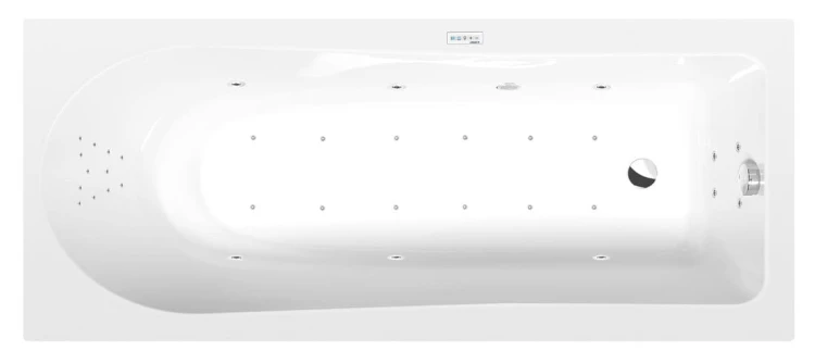 LISA wanna z hydromasażem, 170x70x47cm, Highline Hydro-Air, chrom