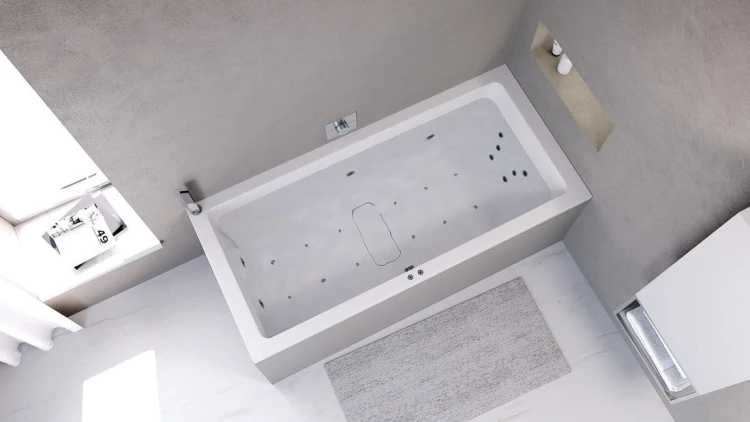 MARLENE wanna z hydromasażem, 190x90x48cm, Attraction Hydro-Air, chrom #5