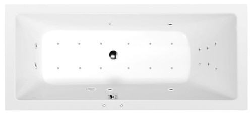 MIMOA wanna z hydromasażem, 170x80x39cm, Attraction Hydro-Air, chrom
