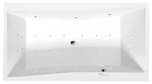 QUEST wanna z hydromasażem, 180x100x49cm, Highline Hydro-Air, chrom