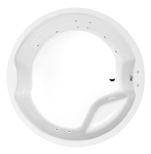 ROYAL ROUND wanna z hydromasażem, 172x172x49cm, Active Hydro, chrom