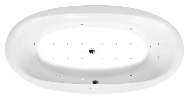 STADIUM wanna z hydromasażem, 190x95x46cm, Active Hydro-Air, chrom