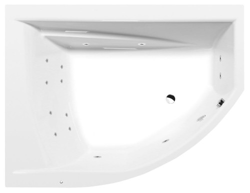 TANDEM L wanna z hydromasażem, 170x130x50cm, Active Hydro, chrom