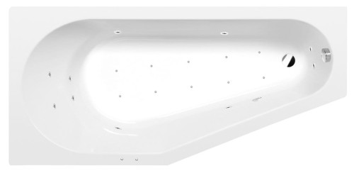 TIGRA L wanna z hydromasażem, 150x75x46cm, Active Hydro-Air, chrom