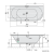 Rysunek techniczny - VIVA L wanna z hydromasażem, 175x80x47cm, Active Hydro-Air, chrom