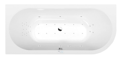VIVA L wanna z hydromasażem, 175x80x47cm, Highline Hydro-Air, chrom