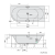 Rysunek techniczny - VIVA R wanna z hydromasażem, 175x80x47cm, Attraction Hydro-Air, chrom