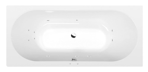 VIVA B wanna z hydromasażem, 175x80x47cm, Active Hydro, chrom