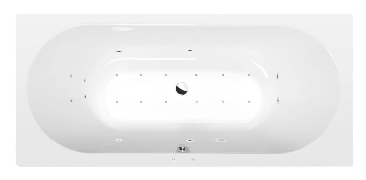 VIVA B wanna z hydromasażem, 175x80x47cm, Active Hydro-Air, chrom