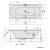 Rysunek techniczny - VIVA B wanna z hydromasażem, 175x80x47cm, Active Hydro-Air, chrom