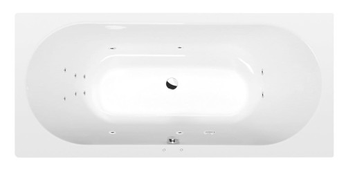 VIVA B wanna z hydromasażem, 175x80x47cm, Attraction Hydro, chrom