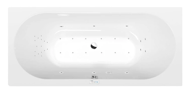 VIVA B wanna z hydromasażem, 175x80x47cm, Highline Hydro-Air, chrom