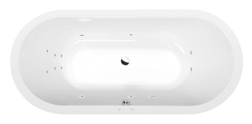 VIVA O wanna z hydromasażem, 175x80x47cm, Attraction Hydro, chrom