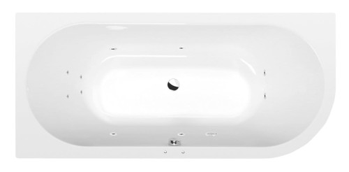 VIVA L wanna z hydromasażem, 185x80x47cm, Active Hydro, chrom