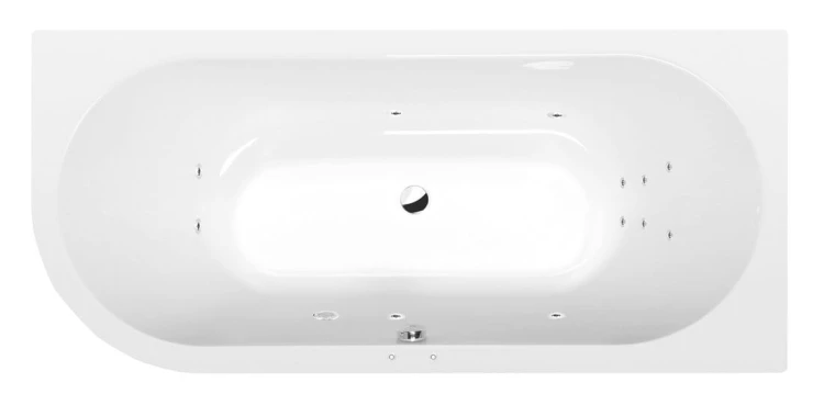 VIVA R wanna z hydromasażem, 185x80x47cm, Attraction Hydro, chrom