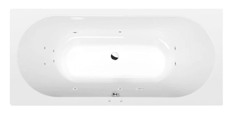 VIVA B wanna z hydromasażem, 185x80x47cm, Active Hydro, chrom