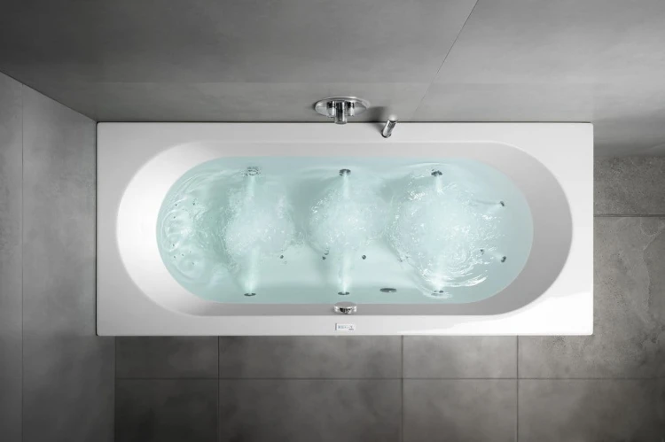 VIVA B wanna z hydromasażem, 185x80x47cm, Highline Hydro-Air, chrom #9