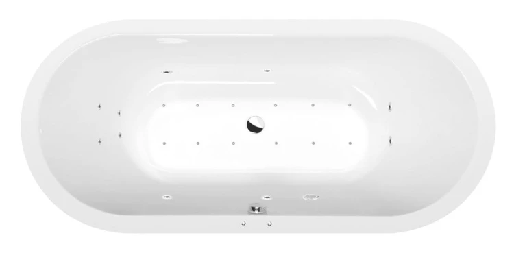 VIVA O wanna z hydromasażem, 185x80x47cm, Active Hydro-Air, chrom