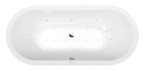 VIVA O wanna z hydromasażem, 185x80x47cm, Highline Hydro-Air, chrom