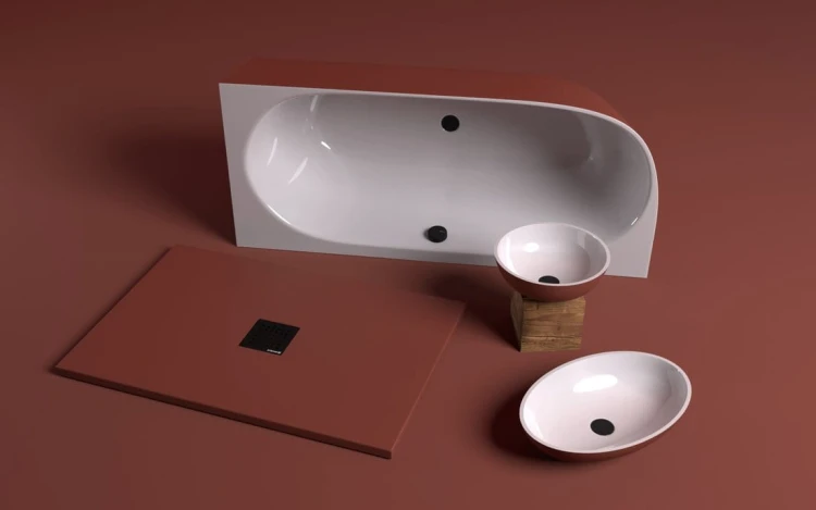 FLEXIA brodzik kompozytowy z możliwością docinania 100x90cm, brązowy mat #2