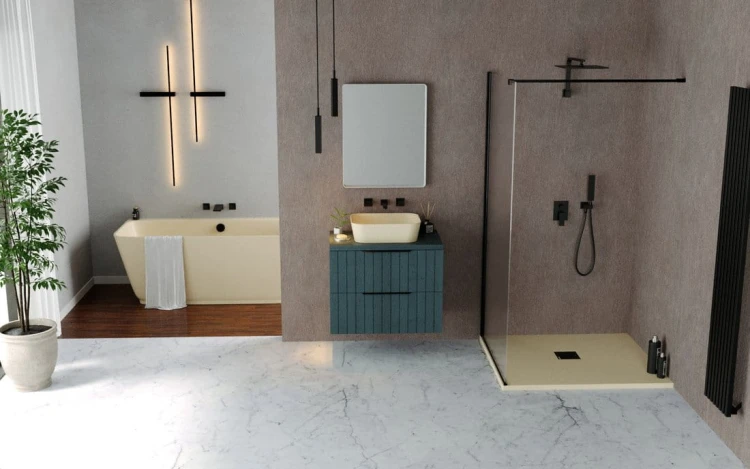 FLEXIA brodzik kompozytowy z możliwością docinania 130x80cm, beż mat #3