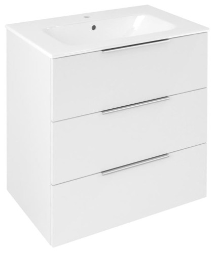 CIRASA szafka pod umywalkę 69,8x75x46cm, 3 szuflada , biały połysk