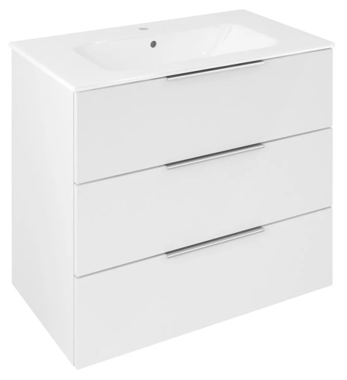 CIRASA szafka pod umywalkę 79,8x75x46cm, 3 szuflada , biały połysk