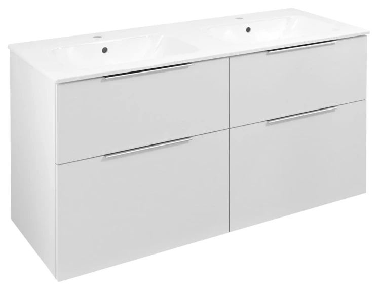 CIRASA szafka umywalkowa 118,4x64x46cm, biały połysk