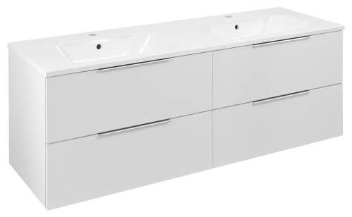 CIRASA szafka umywalkowa 139,6x52x46cm, biały połysk