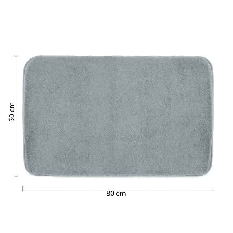 Rysunek techniczny - FUZZY dywanik łazienkowy, 50x80cm, 100% polyester, antypoślizgowy, azzuro