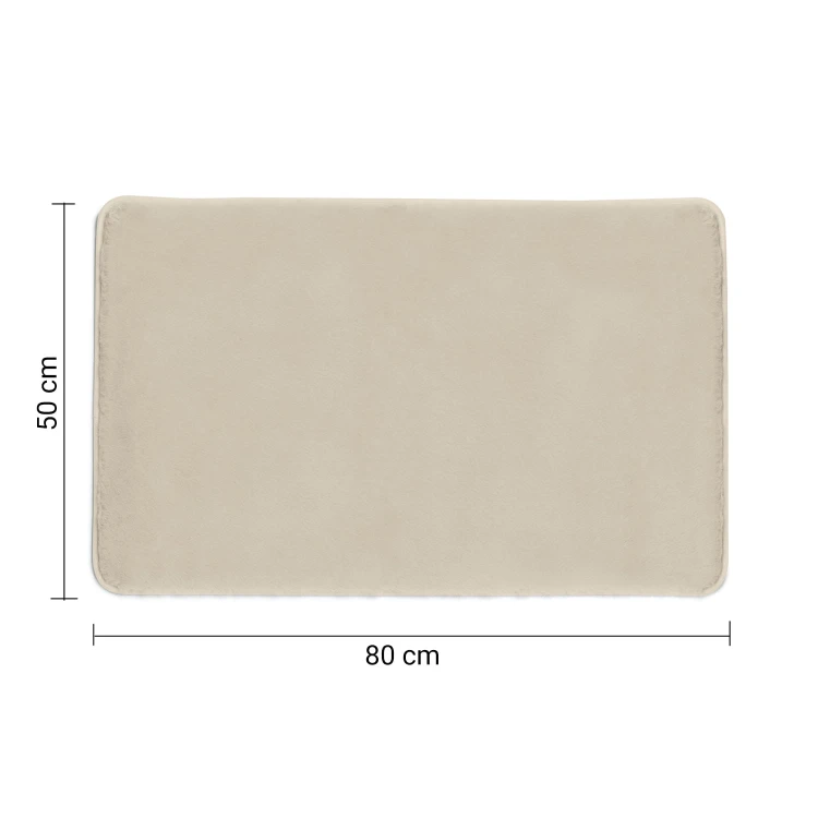 Rysunek techniczny - FUZZY dywanik łazienkowy, 50x80cm, 100% polyester, antypoślizgowy, tortora