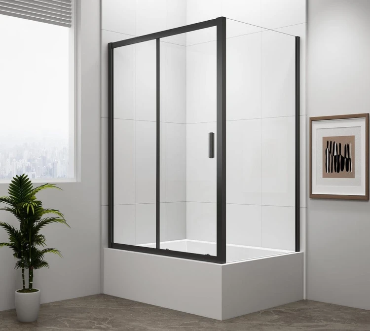DEEP BLACK kabina prysznicowa 1100x750mm wariant L/P,szkło czyste