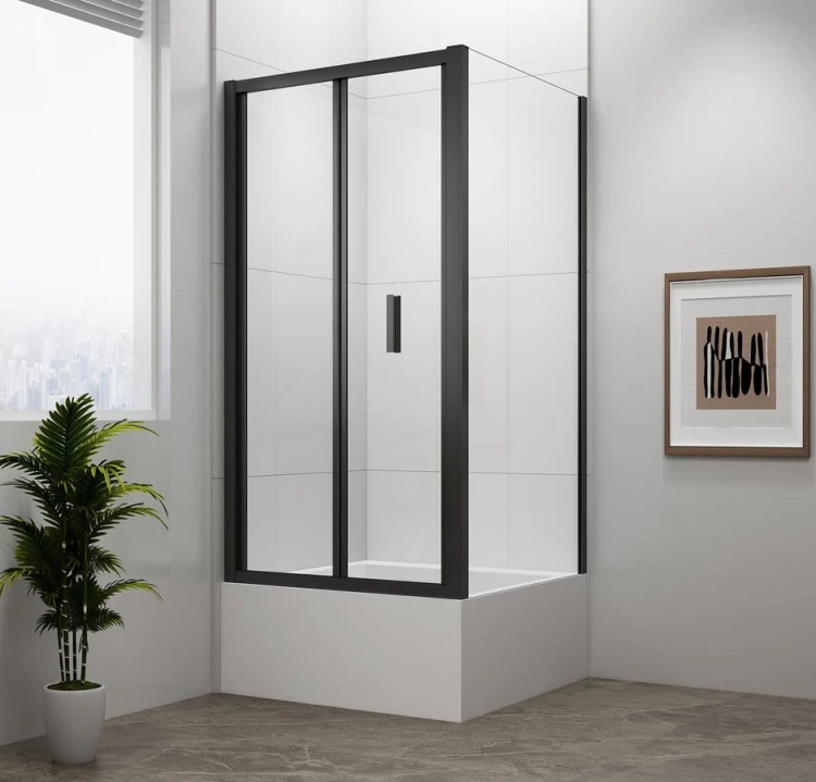 DEEP BLACK kabina prysznicowa 1000x750mm wariant L/P,szkło czyste
