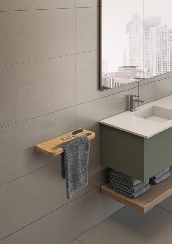 HIMALAYA półka zuchwytem na ręczniki 400x145mm, bambus #2