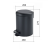 Rysunek techniczny - POTTY kosz na śmieci 5l, Soft Close, gun metal