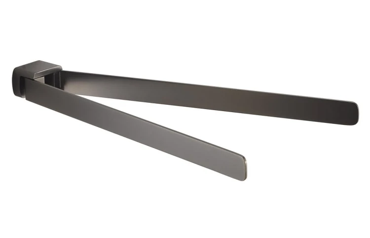 PIRENEI obrotowy wieszak na ręczniki podwójny 350mm, gun metal