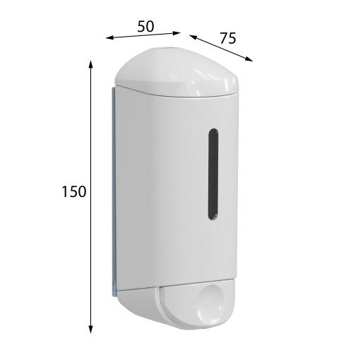 Rysunek techniczny - SHOWER SMALL dozownik mydła w płynie 170ml, biały