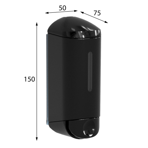 Rysunek techniczny - SHOWER SMALL dozownik mydła w płynie 170ml, czarny