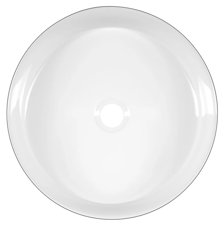 FIASTRA umywalka ceramiczna nablatowa, średnica 40cm, biały/czarny mat #3