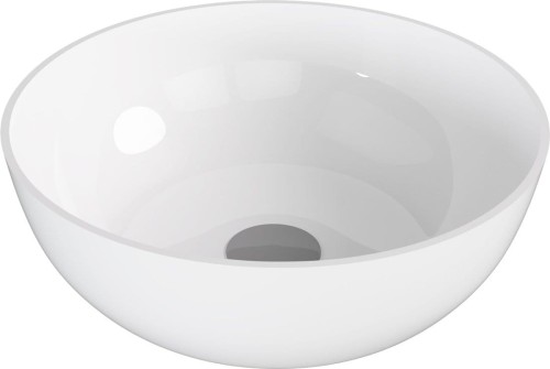 BANERA ROUND umywalka kompozytowa nablatowa, średnica 39cm, biały
