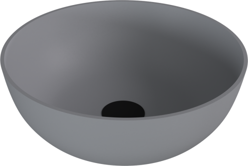 BANERA ROUND umywalka kompozytowa nablatowa, średnica 39cm, szary mat