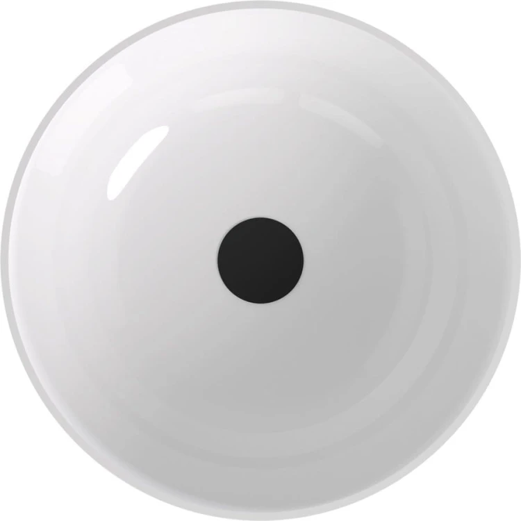 BANERA ROUND umywalka kompozytowa nablatowa, średnica 39cm, biały/szary mat #3