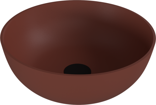 BANERA ROUND umywalka kompozytowa nablatowa, średnica 39cm, brązowy mat