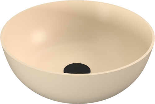 BANERA ROUND umywalka kompozytowa nablatowa, średnica 39cm, beż mat