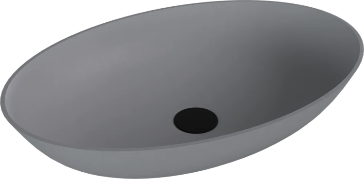 BANERA OVAL umywalka kompozytowa nablatowa, 60x40cm, szary mat