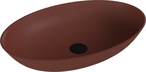 BANERA OVAL umywalka kompozytowa nablatowa, 60x40cm, brązowy mat