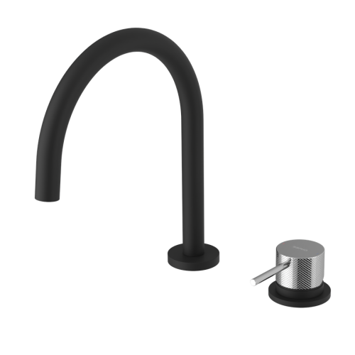 ULTRASAN bateria umywalkowa podtynkowa 2-elementowa, czarny mat/chrom