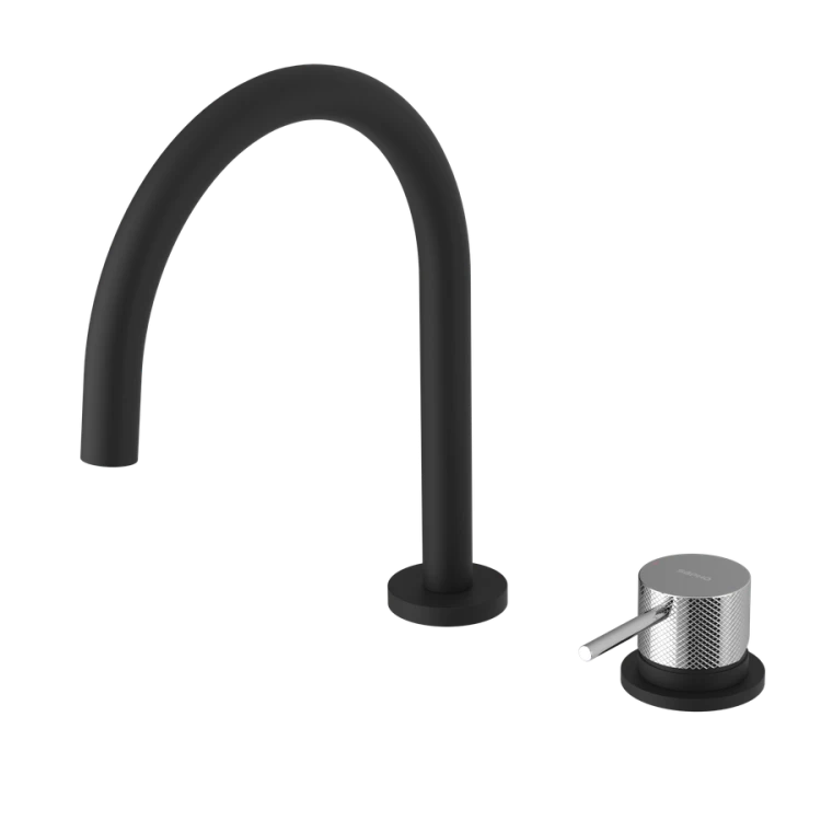 ULTRASAN bateria umywalkowa podtynkowa 2-elementowa, czarny mat/chrom