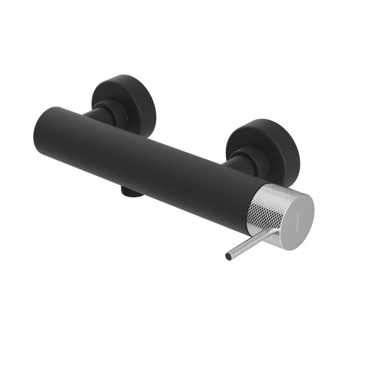 ULTRASAN bateria prysznicowa ścienna, czarny mat/chrom