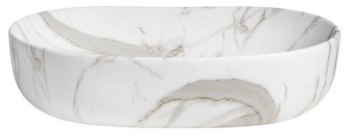 CALEO umywalka ceramiczna nabłatowa, 60x42cm, bianco carrara #2